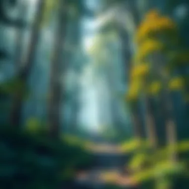 A clear path through a dense forest, representing overcoming obstacles to achieve ambitions.