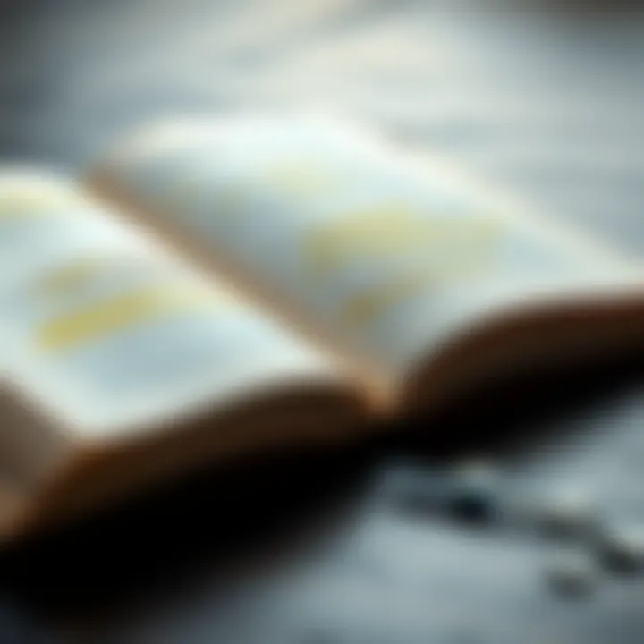 An open book with highlighted passages