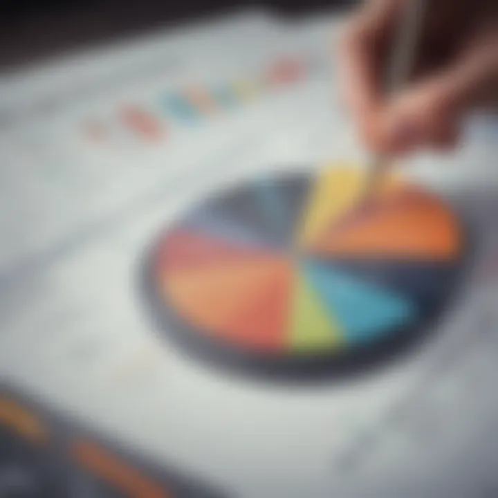 Graphs and charts depicting market research analysis