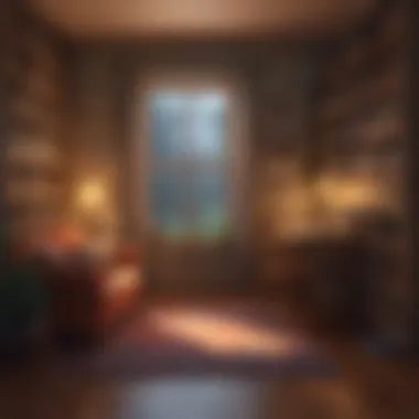 A Sanctuary of Introspection A cozy reading nook with a soft glow