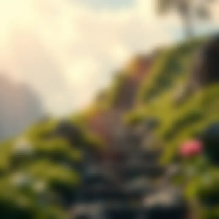 The Journey of Resilience An ascending path illustrating resilience and growth