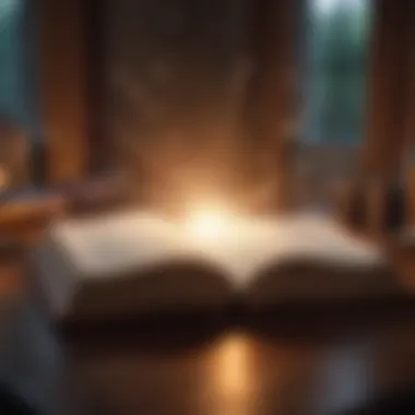 Illumination of Knowledge An open book with light emanating from its pages