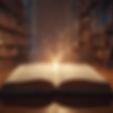 Illuminating Knowledge: The Power of Words An open book with light illuminating the pages representing knowledge and wisdom
