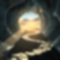 An abstract representation of life's journey with winding paths and light