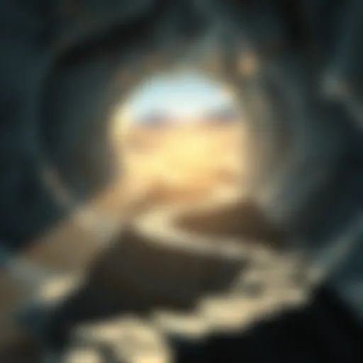An abstract representation of life's journey with winding paths and light