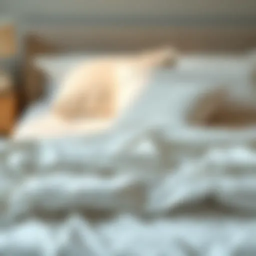 A perfectly made bed showcasing crisp linens and arranged pillows