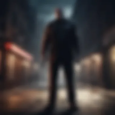 The Menace in the Shadows A shadowy figure representing the serial killer's menace
