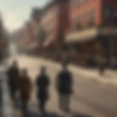 Life in Late 19th-Century America An intricate depiction of urban life in late 19th-century America