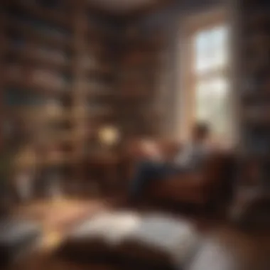 Exploring Literary Diversity A serene reading nook with an array of books showcasing diverse genres