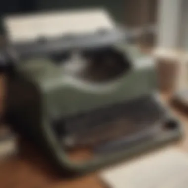 A vintage typewriter symbolizing Orwell's literary contributions.