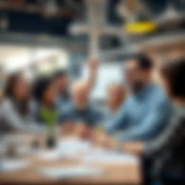 A supportive community celebrating achievements in a workplace