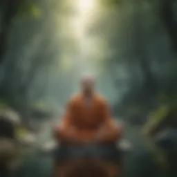 A serene meditation scene reflecting mindfulness practice