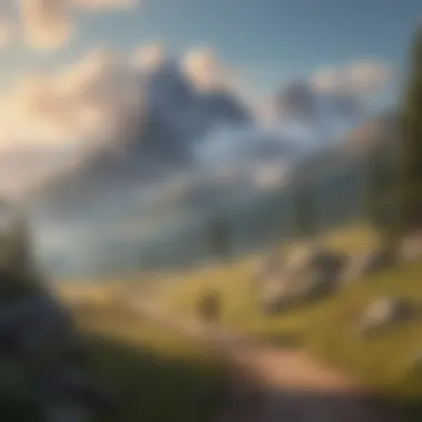 Resilience in Nature A serene landscape with mountain peaks symbolizing resilience