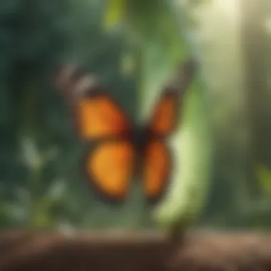 Transformation Through Adversity A butterfly emerging from a chrysalis, symbolizing transformation