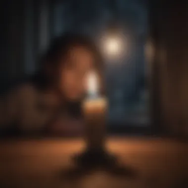 Hope Amidst Darkness A flickering candle representing hope in darkness
