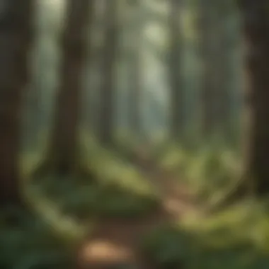 A Symphony of Life: Interactions in a Forest Ecosystem A diverse forest scene demonstrating various tree species and their interactions