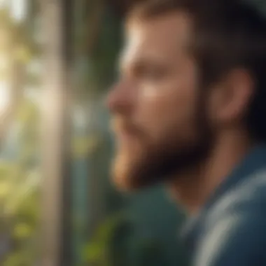 Reflection and Personal Growth A thoughtful individual reflecting on personal growth