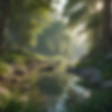 Tranquility in Nature A serene landscape representing tranquility and mindfulness
